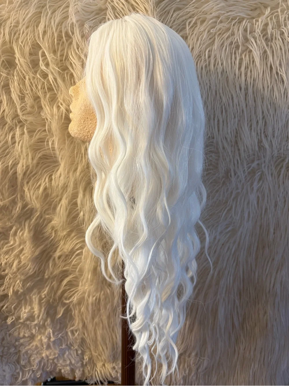 White Long lace front Wavy Women's Wig